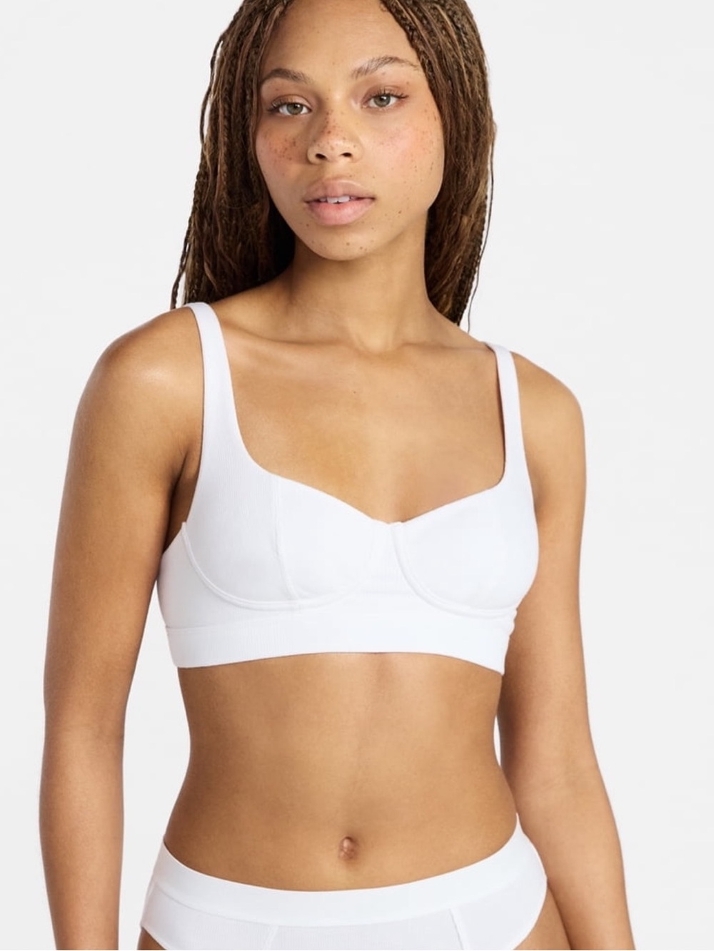 No Boundaries White Scoop Bralette